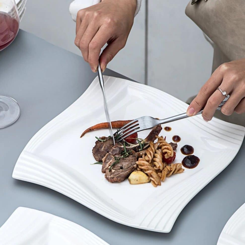 Assiette carrée Tobago plat 25.5x25.5